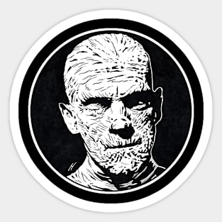 THE MUMMY (Circle Black and White) Sticker